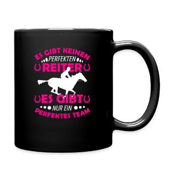 Reiter Spruch Lustig Reiten - Tasse einfarbig - Schwarz - Rechts