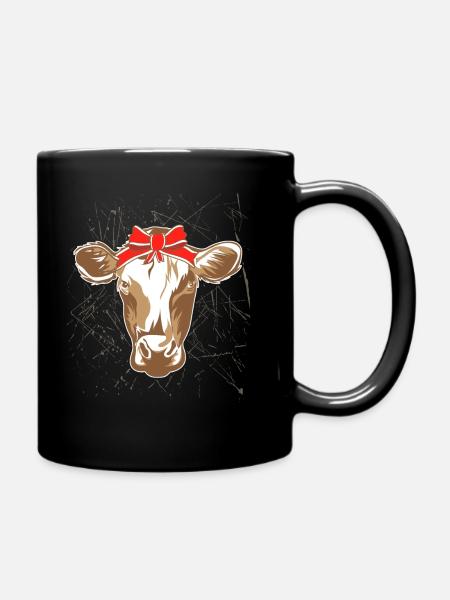 Kuh Halstuch - Tasse einfarbig - Schwarz