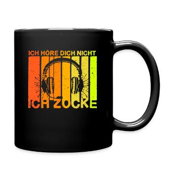 Ich höre dich nicht ich Zocke - Tasse einfarbig - Schwarz - Rechts