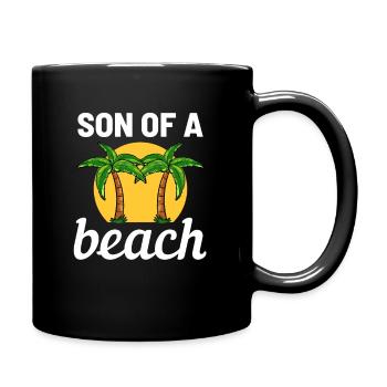 Sommerurlaub Tropischer Strand - Tasse einfarbig - Schwarz - Rechts