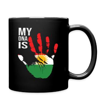Kurdistan Love, My DNA Is Kurdish, Kurdistan Flag - Full Colour Mug - black - Right
