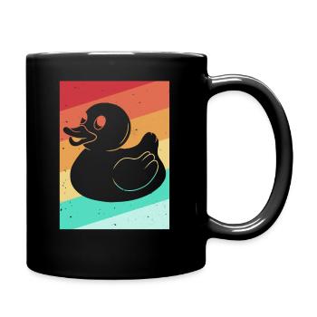 Rubber duck rubber duck bathing duck retro - Full Colour Mug - black - Right