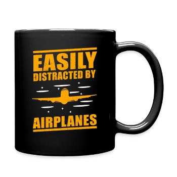 avion - Mug uni - noir - Droite