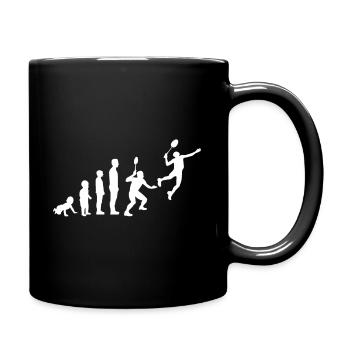 EVOLUTION BADMINTON Shirt Motiv Federball weiß - Tasse einfarbig - Schwarz - Rechts