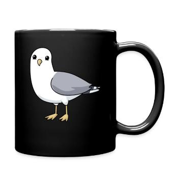 Comic Möwe Gull - Tasse einfarbig - Schwarz - Rechts