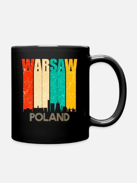 Warschau - Tasse einfarbig - Schwarz