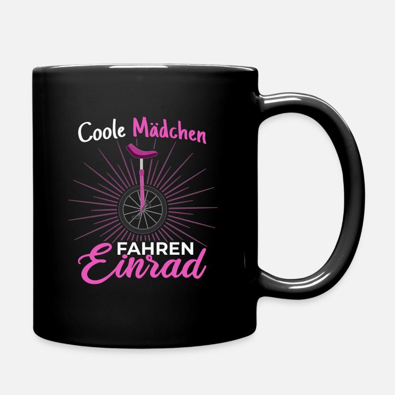 Coole Mädchen fahren Einrad - Tasse einfarbig - Schwarz