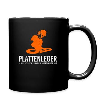 Handwerker Fließenleger Dj Musiker Techno - Tasse einfarbig - Schwarz - Rechts