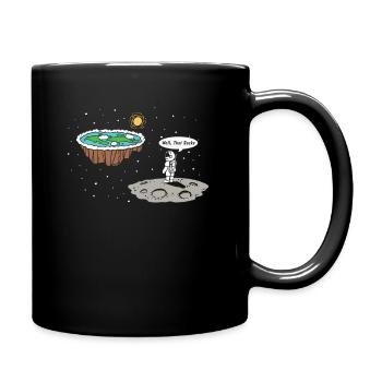 Disque de terre plate d'atterrissage lunaire - Mug uni - noir - Droite