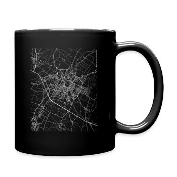 Minimal Modena Stadtplan und Straßen - Tasse einfarbig - Schwarz - Rechts