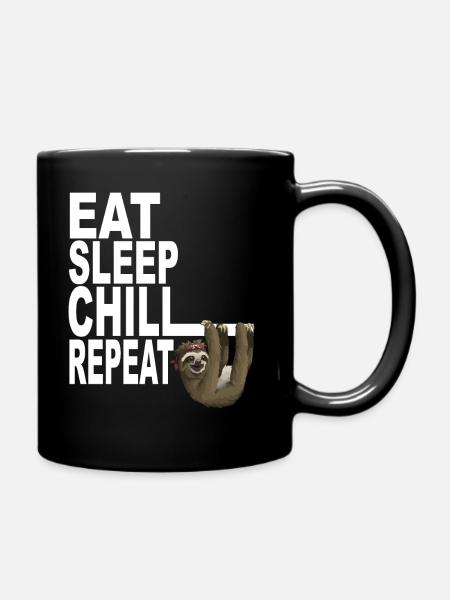 Faultier - Tasse einfarbig - Schwarz
