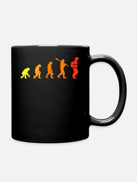 Feuerwehr Evolution - Feuerwehrmann Feuerwehrfrau - Tasse einfarbig - Schwarz