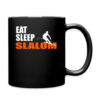 EAT. SLEEP. SLALOM. REPEAT. - Tasse einfarbig - Schwarz - Rechts