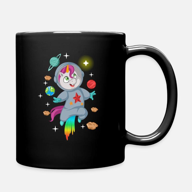 Superheld Astronaut Einhorn im Weltall Unicorn - Tasse einfarbig - Schwarz