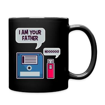 USB Floppy Disk Geek Shirt Computer Nerd lustig - Tasse einfarbig - Schwarz - Rechts