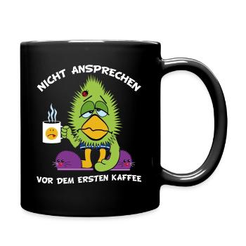 Langschläfer Morgenmuffel Faulenzer Kaffee - Tasse einfarbig - Schwarz - Rechts