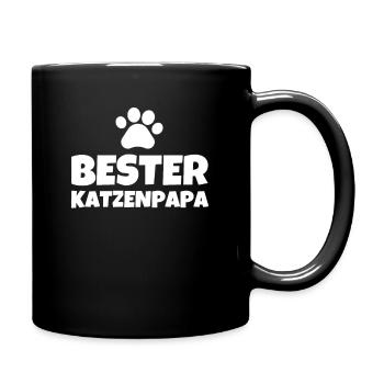 Bester Katzenpapa - Tasse einfarbig - Schwarz - Rechts