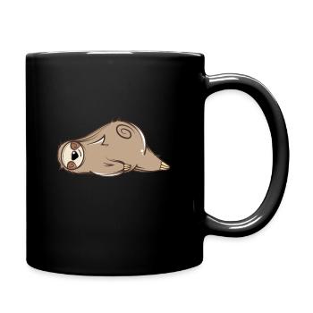 Schlafendes Faultier - Tasse einfarbig - Schwarz - Rechts