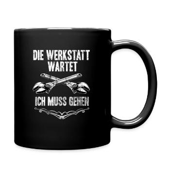 KFZ Mechaniker - Tasse einfarbig - Schwarz - Rechts
