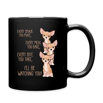 Hungry dog mom puppy mother chihuahua - Full Colour Mug - black - Right
