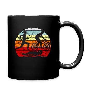 Idée cadeau cadeau triathlon triathlète - Mug uni - noir - Droite