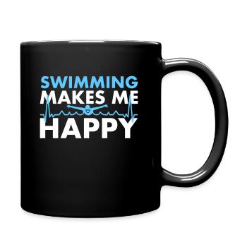 La natation me rend heureux nageurs - Mug uni - noir - Droite