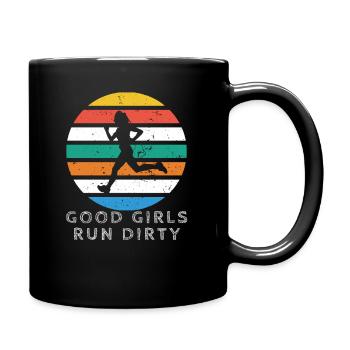 Good Girls Run Dirty Retro Vintage - Full Colour Mug - black - Right