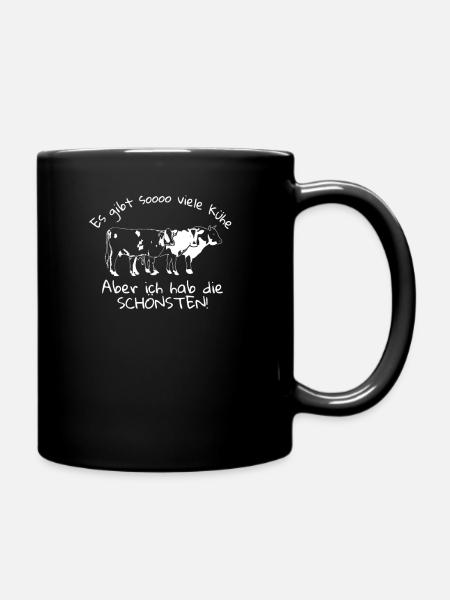 Es gibt so viele Kühe aber ich hab die schönsten - Tasse einfarbig - Schwarz