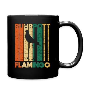 Taube Flamingo Ruhrpott Ruhrgebiet Retro - Tasse einfarbig - Schwarz - Rechts
