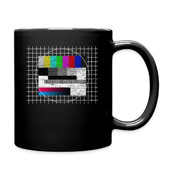 Test photo old school 70s television 80s retro devise - Mug uni - noir - Droite