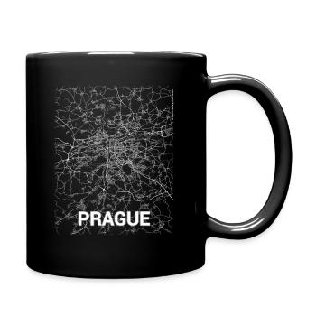 Prag Stadtplan und Straßen - Tasse einfarbig - Schwarz - Rechts