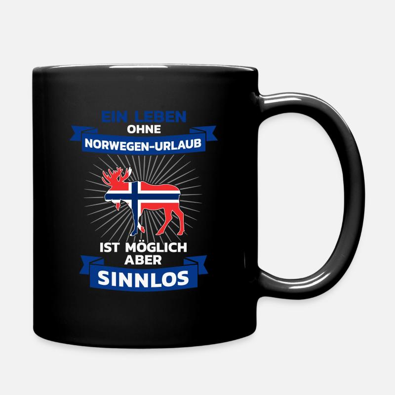 Norwegen Urlaub Skandinavien Spruch - Tasse einfarbig - Schwarz