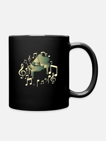 Klavier - Tasse einfarbig - Schwarz