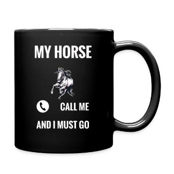 Pferd - Tasse einfarbig - Schwarz - Rechts