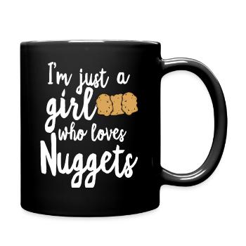 Chicken Nuggets Huhn Hähnchen Nugs Nugget Geschenk - Tasse einfarbig - Schwarz - Rechts