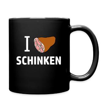 I LOVE SCHINKEN, KOCHSCHINKEN - Tasse einfarbig - Schwarz - Rechts