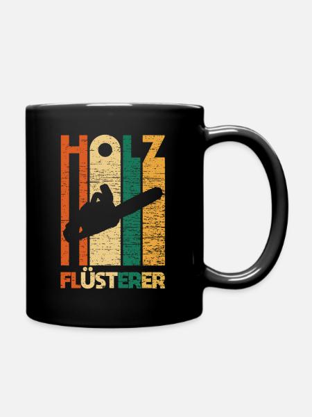 Holz Baumfäller Wald Holz Kettensäge - Tasse einfarbig - Schwarz