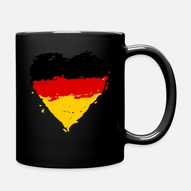 Coeur drapeau Allemagne - Mug uni - noir