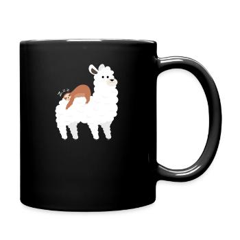 La paresse dort sur des oreillers en alpaga - Mug uni - noir - Droite