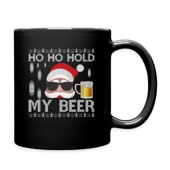Ho Ho Hold My Beer Hold my beer - Full Colour Mug - black - Right