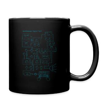 Synthesizer signal path - Full Colour Mug - black - Right
