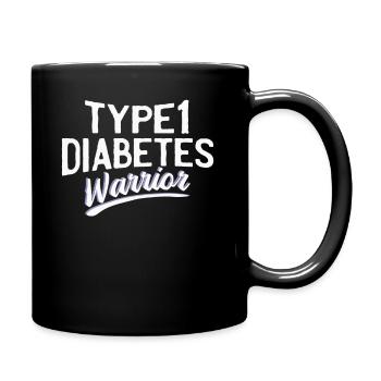 Type 1 Diabetes Warrior Shirt Gift Diabetic - Full Colour Mug - black - Right