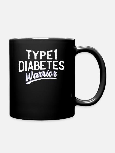 Type 1 Diabetes Warrior Shirt Gift Diabetic - Full Colour Mug - black