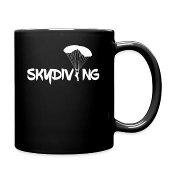 SKYDIVING Fallschirmspringer Fallschirmsport - Tasse einfarbig - Schwarz - Rechts