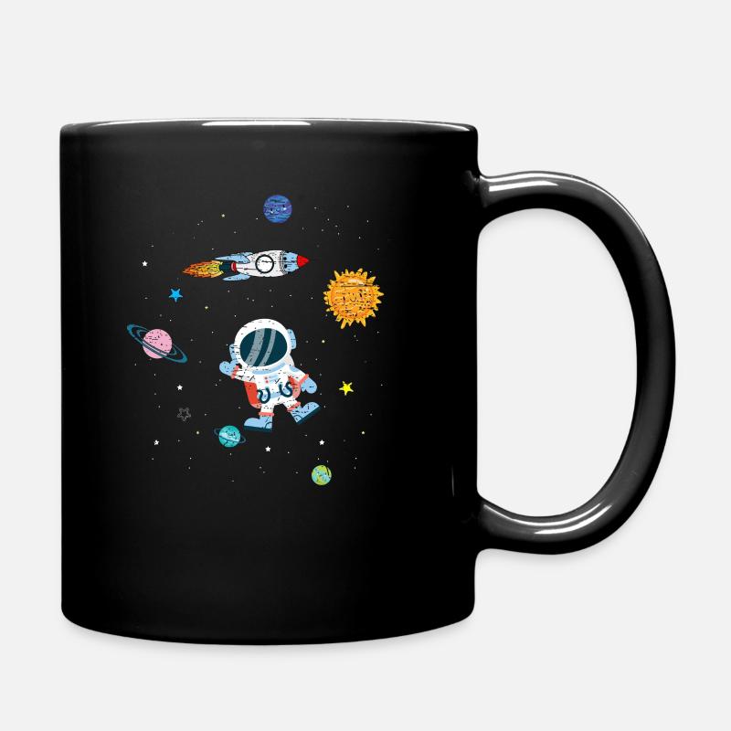 Space Weltall Astronaut Planeten Rakete - Tasse einfarbig - Schwarz