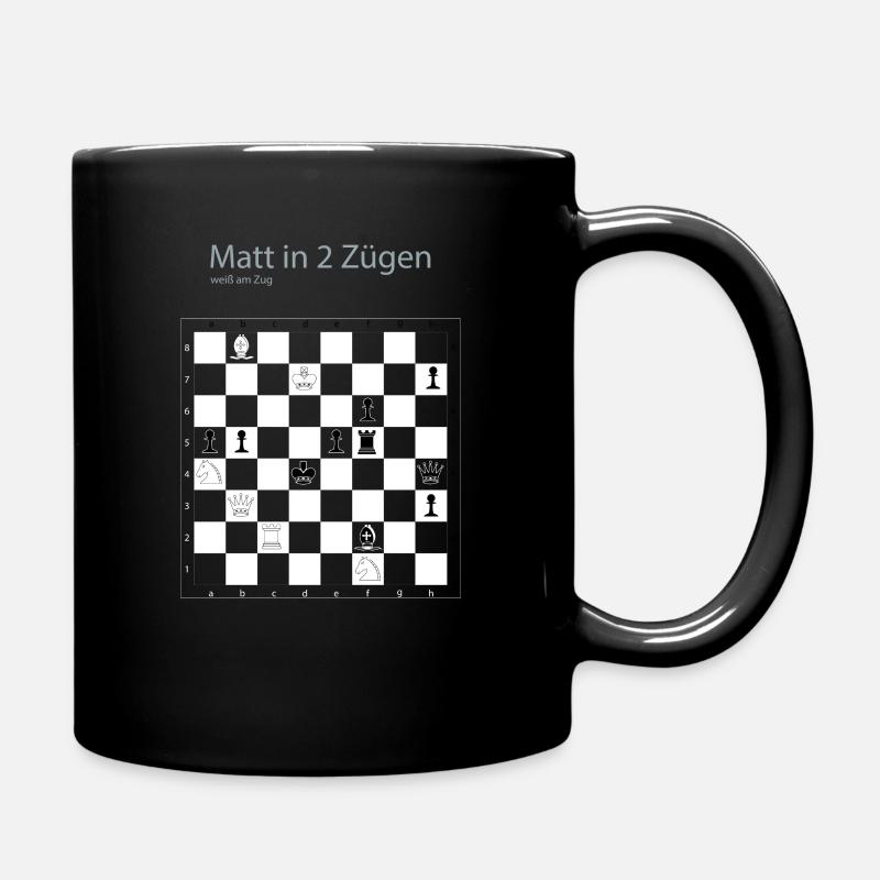 Schach Schachproblem Matt in 2 Zügen Geschenkidee - Tasse einfarbig - Schwarz