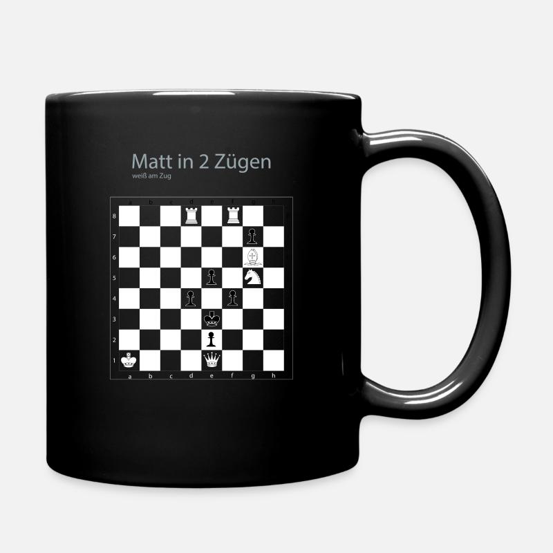 Schach Schachproblem Matt in 2 Zügen Geschenkidee - Tasse einfarbig - Schwarz
