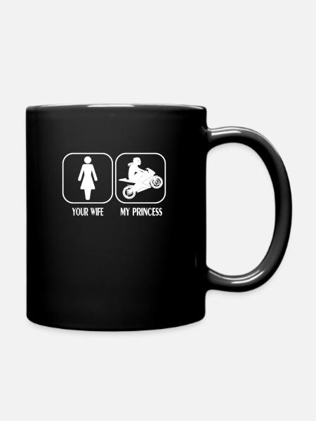 Moto Biker Your Wife My Princess - Mug uni - noir