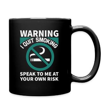 Quit smoking saying warning funny cool - Full Colour Mug - black - Right