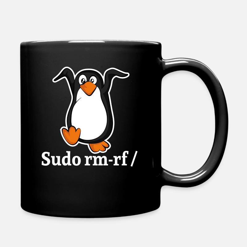 Tux Linux Pingouin Sudo Rm Rf | Computerfreak Hack - Mug uni - noir